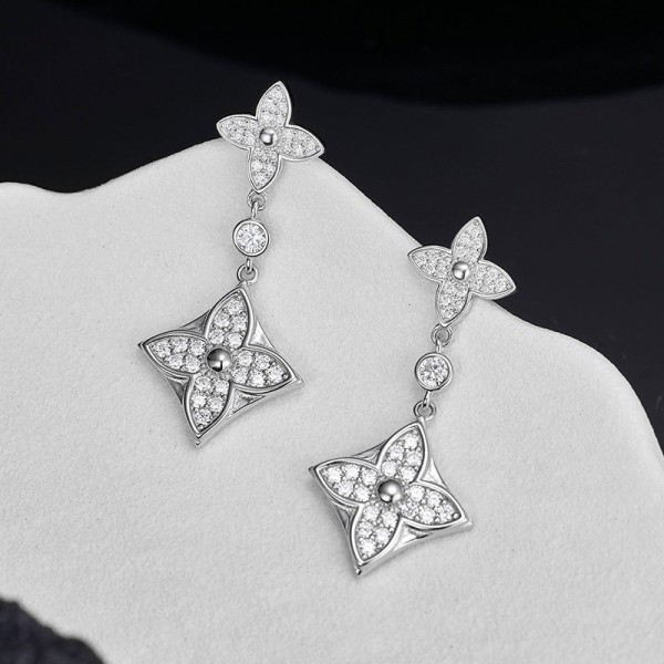 925 Sterling Silver Earring Zircon Pendant Earrings