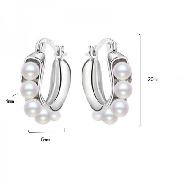 925 Sterling Silver Earring Pearl Vintage Earring