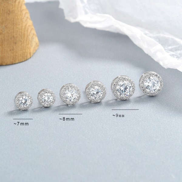 Sterling Silver Cubic Zirconia Stud Earrings