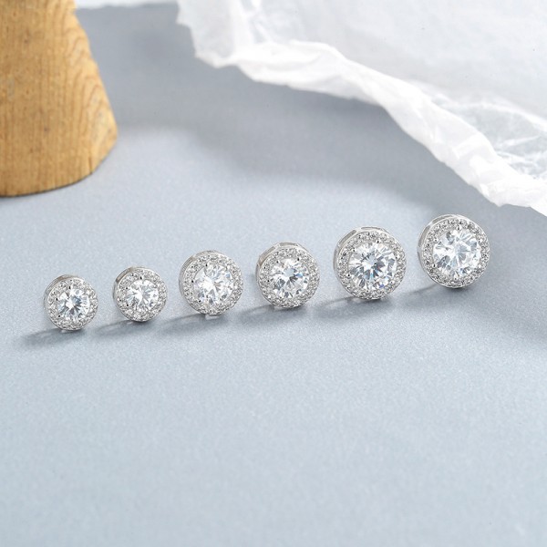 Sterling Silver Cubic Zirconia Stud Earrings