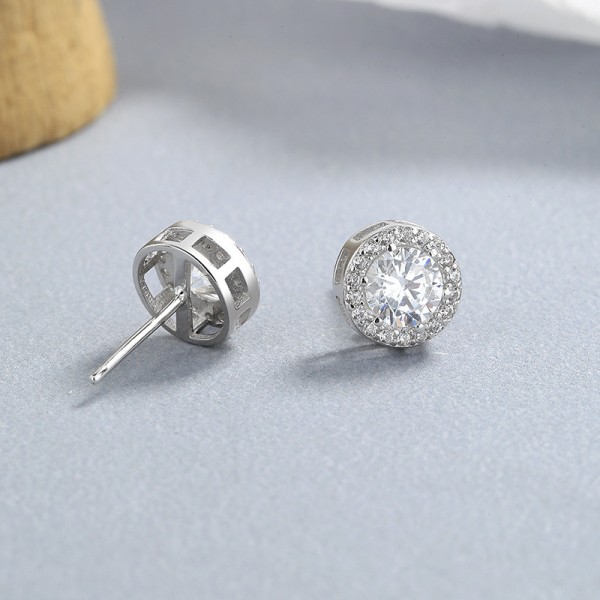 Sterling Silver Cubic Zirconia Stud Earrings