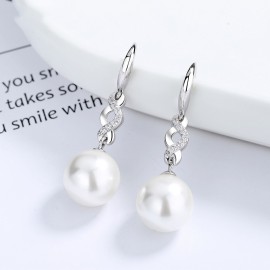 Sterling Silver Pearl Pendant Earrings