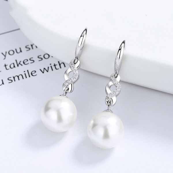 Sterling Silver Pearl Pendant Earrings