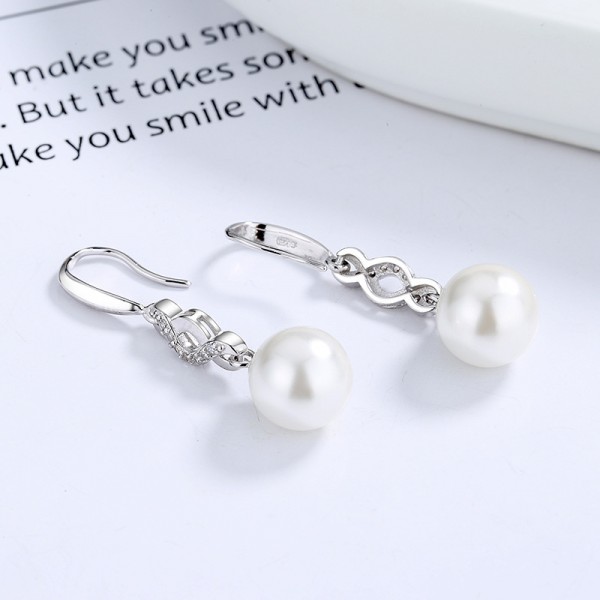 Sterling Silver Pearl Pendant Earrings