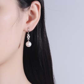 Sterling Silver Pearl Pendant Earrings