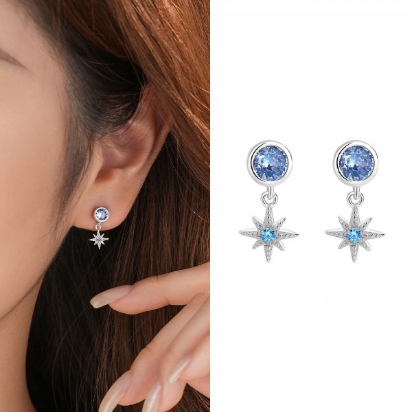 Sterling Silver Cubic Zirconia Pendant Earrings