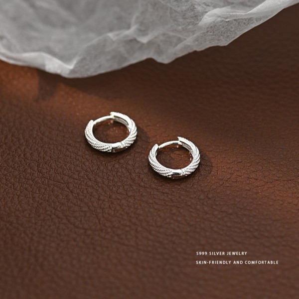 999 Fine Silver Rope Twist Ear Cuff