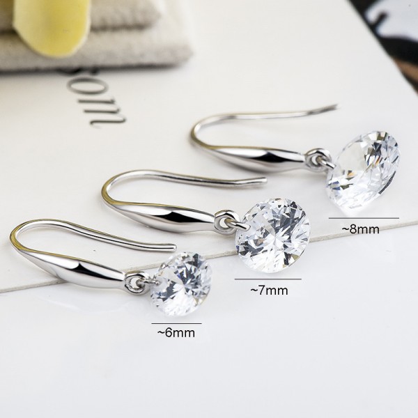 Sterling Silver Star Earrings with Crystal Accents