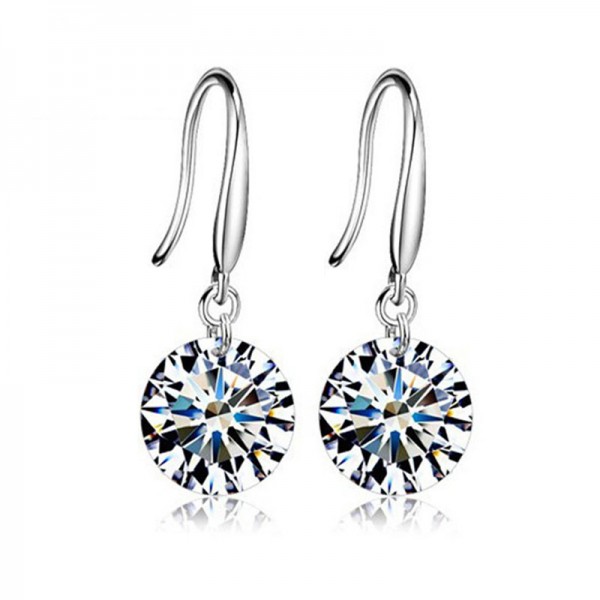 Sterling Silver Star Earrings with Crystal Accents