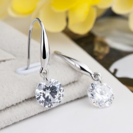 Sterling Silver Star Earrings with Crystal Accents