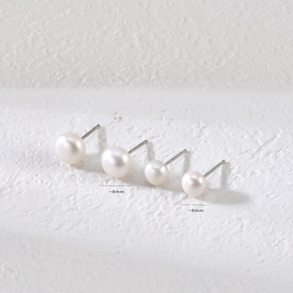 S925 Sterling Silver Bead Stud Earrings