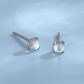 S925 Sterling Silver Moonstone Stud Earrings
