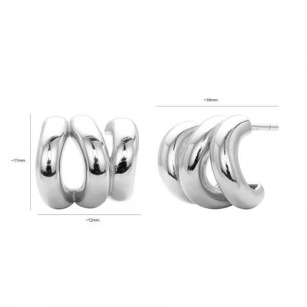 S925 Sterling Silver Hoop Stud Earrings