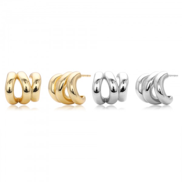 S925 Sterling Silver Hoop Stud Earrings