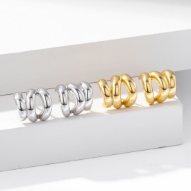 S925 Sterling Silver Hoop Stud Earrings