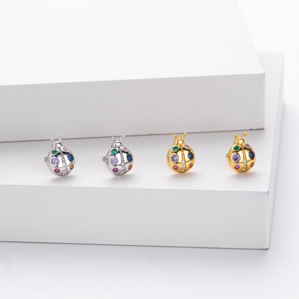 S925 Sterling Silver Insect Style Earrings