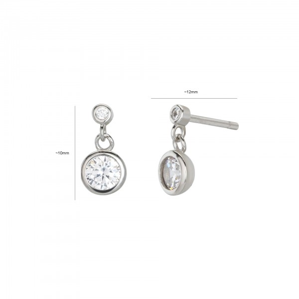S925 Sterling Silver Minimalist Double Diamond Earrings