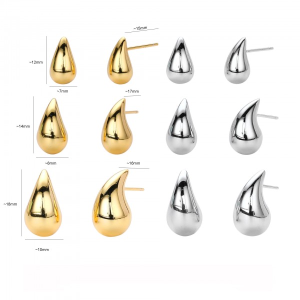 S925 Sterling Silver Teardrop Stud Earrings