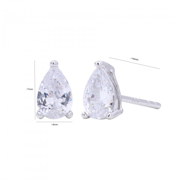 S925 Sterling Silver Teardrop Earrings with Cubic Zirconia