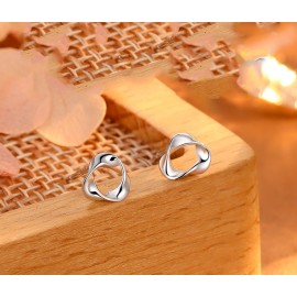 S999 Fine Silver Möbius Loop Earring