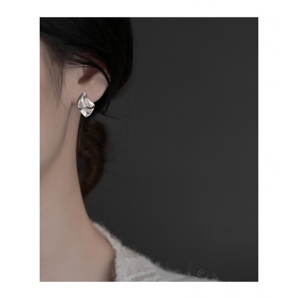 S925 Sterling Silver Irregular Wrinkle Texture Earrings