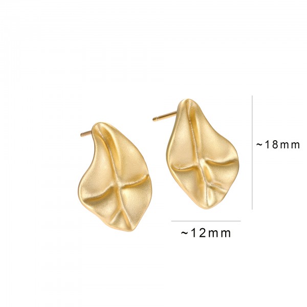 S925 Sterling Silver Irregular Wrinkle Texture Earrings