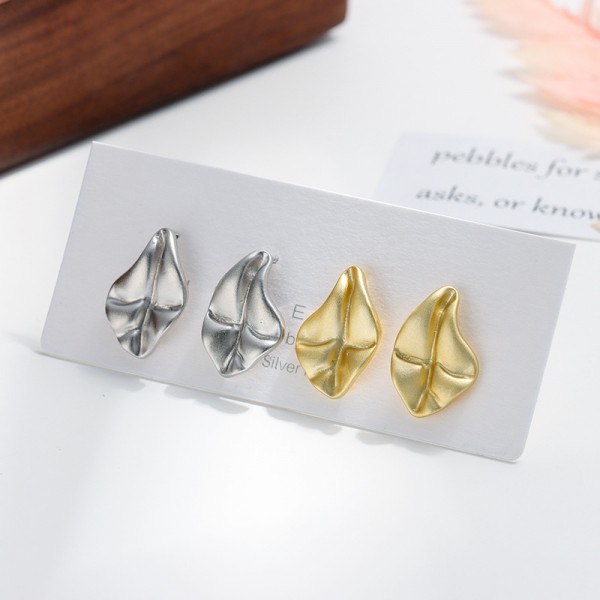 S925 Sterling Silver Irregular Wrinkle Texture Earrings