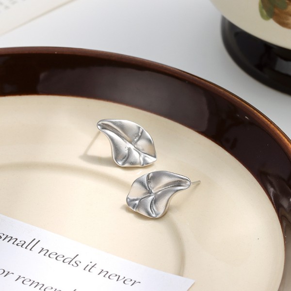S925 Sterling Silver Irregular Wrinkle Texture Earrings