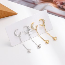 S925 Sterling Silver Moon Fringe Earrings