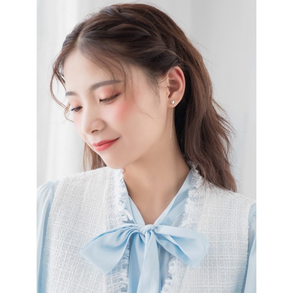 S925 Sterling Silver Polished Heart Ear Threader