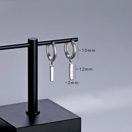 S925 Sterling Silver Thin Bar Earrings