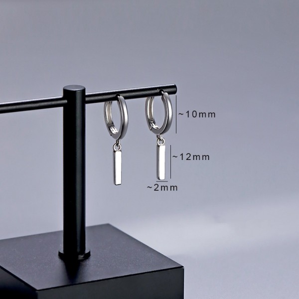 S925 Sterling Silver Thin Bar Earrings