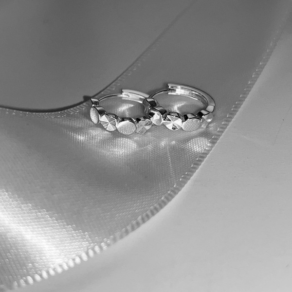 S925 Sterling Silver Faceted Earrings