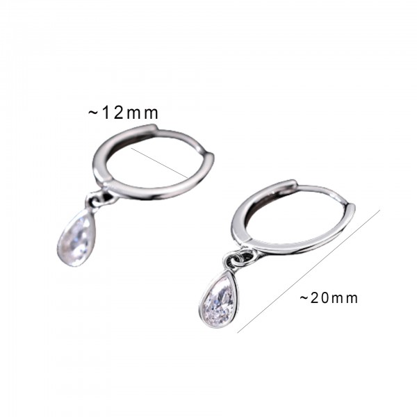 S925 Sterling Silver Niche-Style Waterdrop Flash Diamond Earrings